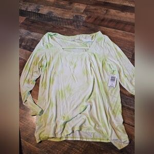 Green Tie-Dye Women's Top